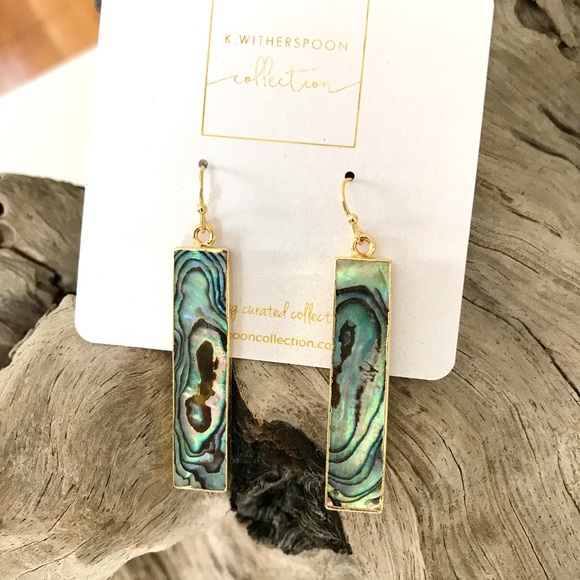 Abalone Gold Earrings - Picture 2 of 4